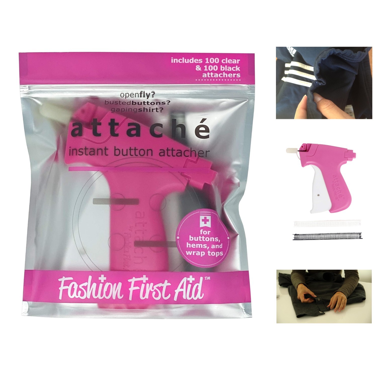 Attaché 2.0: Instant Button Attacher with 200 Fasteners for Effortless Repairs