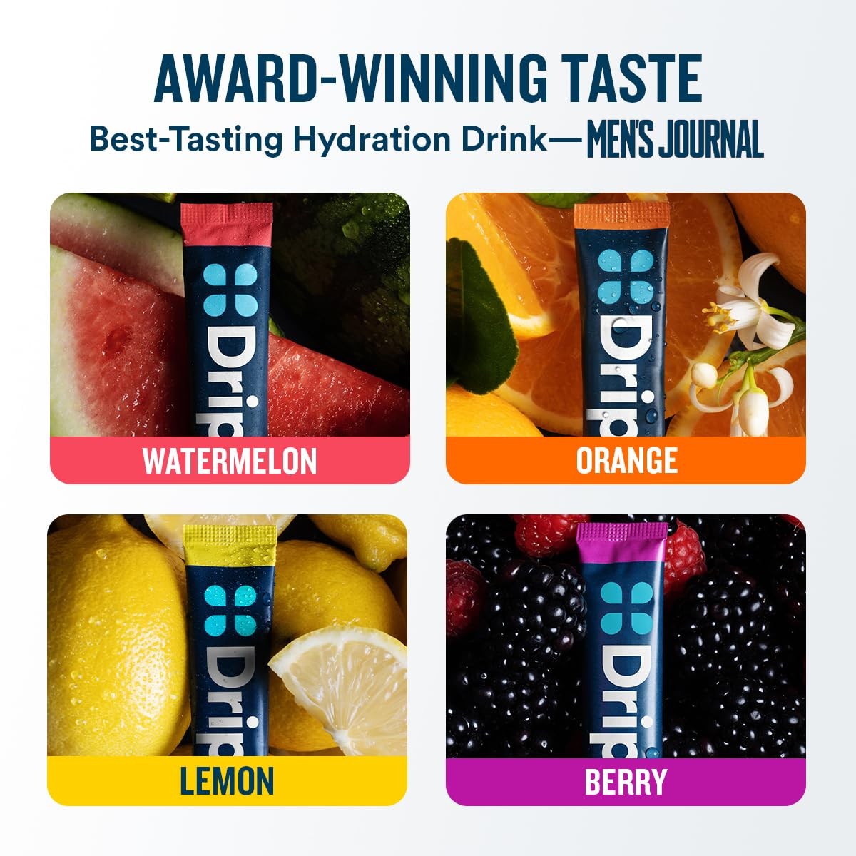 Drip Drop Electrolyte Hydration Powder Single Serve 16ct Bold Variety Pack