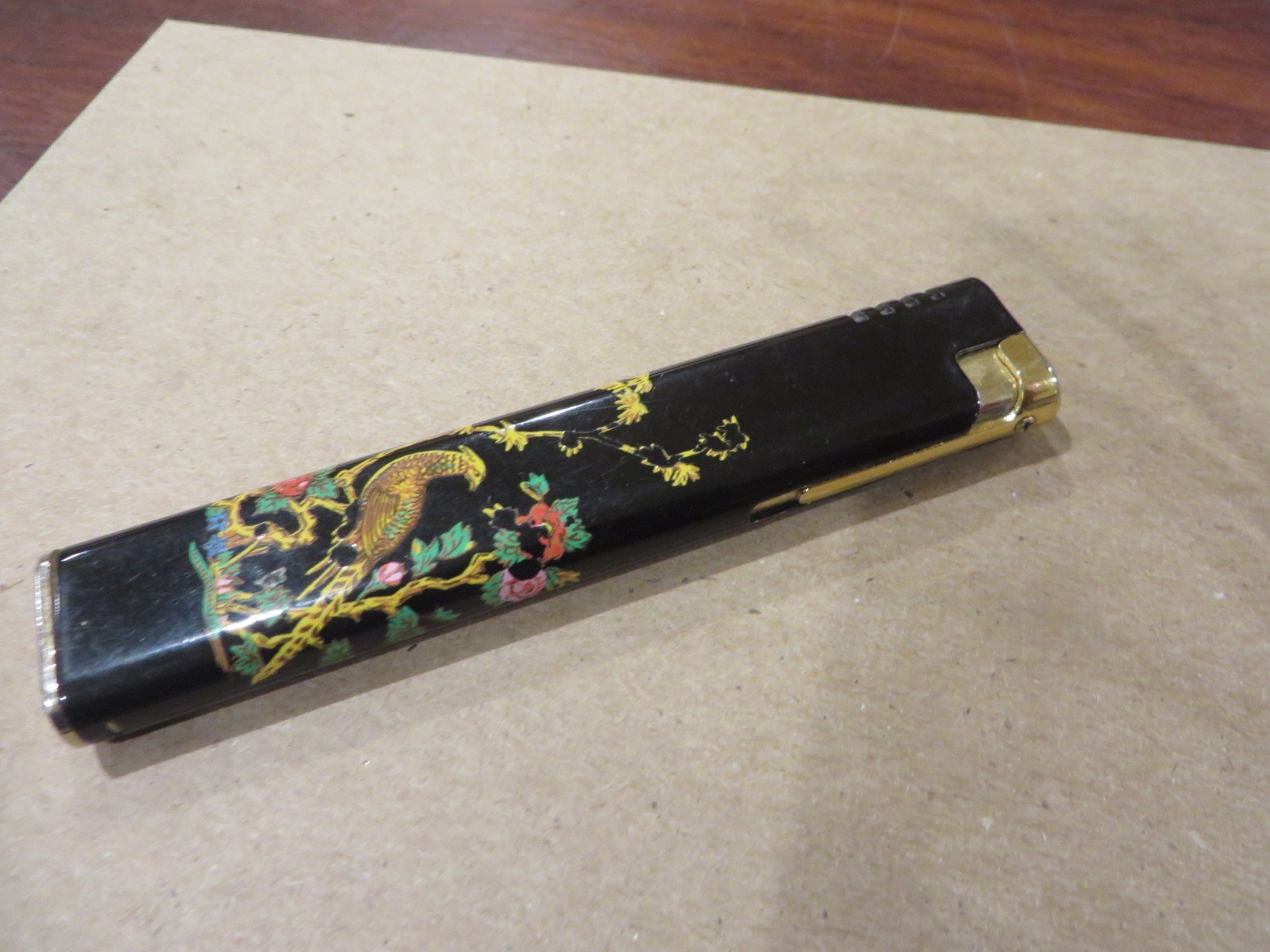 VINTAGE SLIMLINE ELONGATED WILD TURKEY ELECTRIC / BUTANE LIGHTER GOOD USED