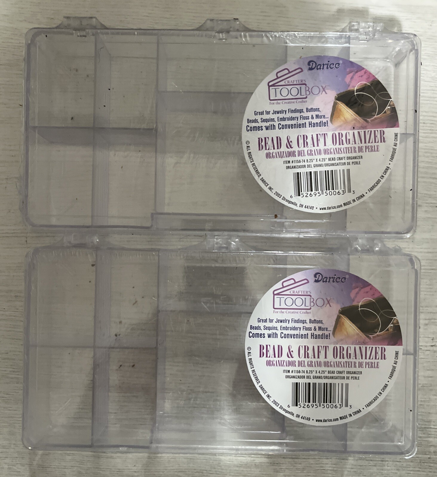 Darice Crafter’s Toolbox, Bread and Craft organizer, 2-Pack (8.25”x4.25”x1.25”)