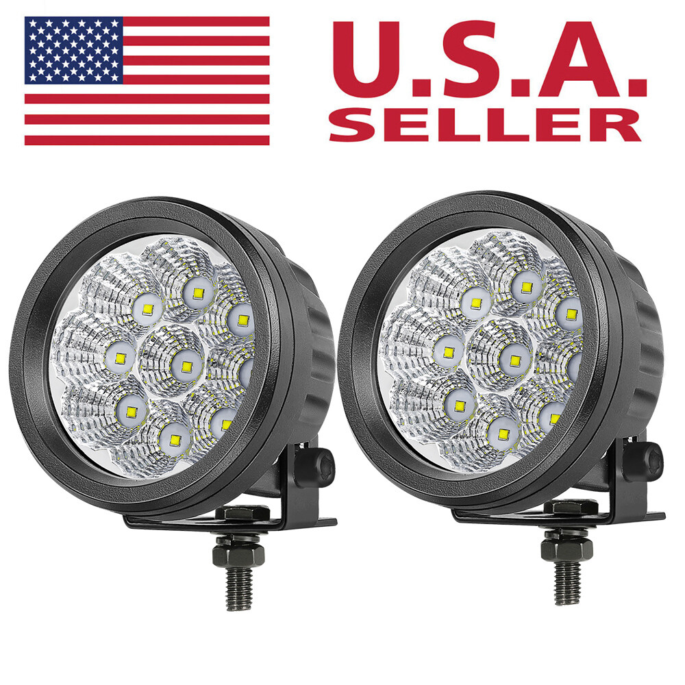 2x 3.5" 120W Round LED Work Light Bar Driving Lights Fog Lamps Pickup SUV Truck