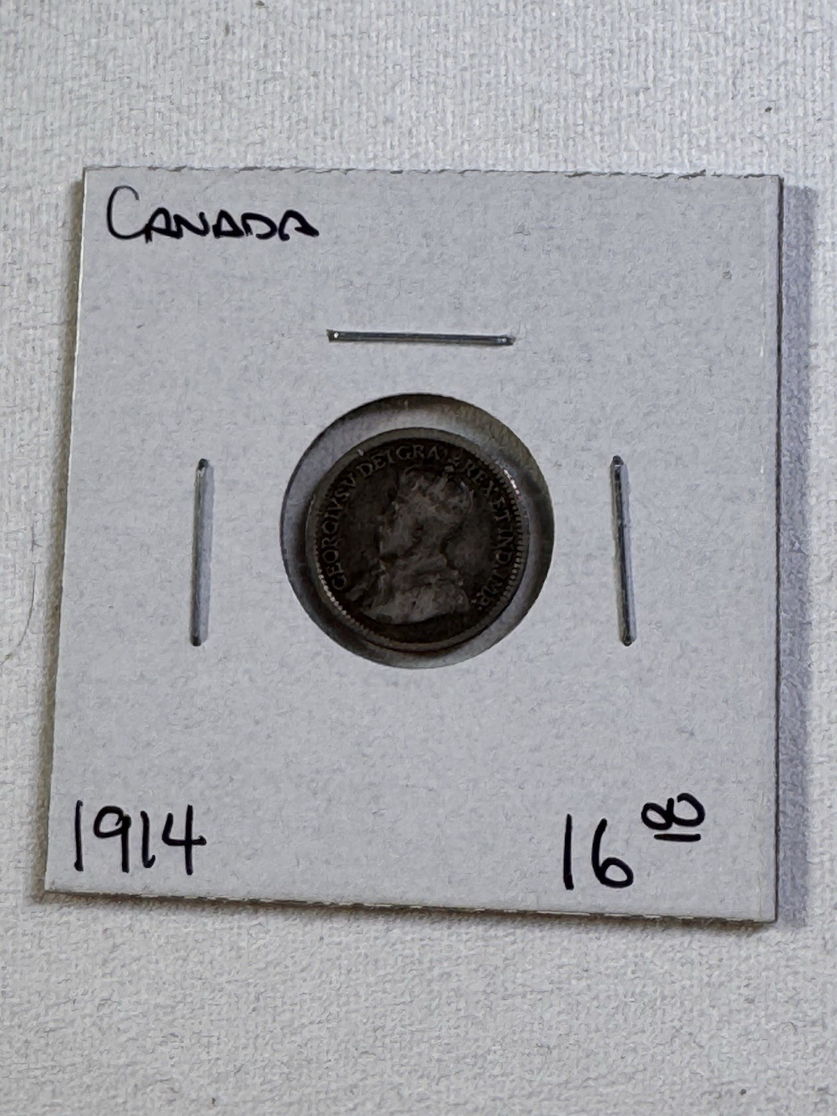 1914 Canada 5 Cents Silver Coin