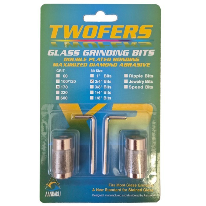 3/4" Aanraku Twofers Diamond Grinder Bits Medium 170 Grit