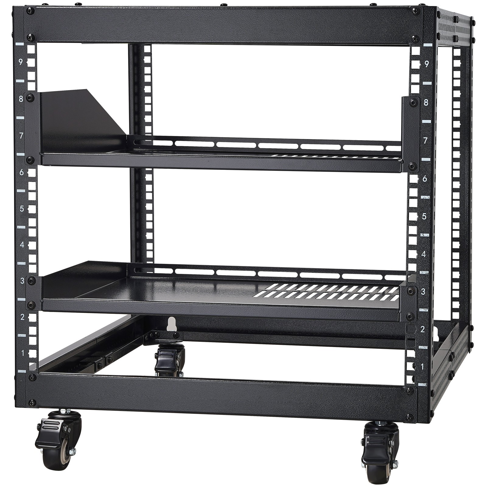 Uimoso 9U Adjustable 4-Post Open Frame Server Rack for Network Equipment