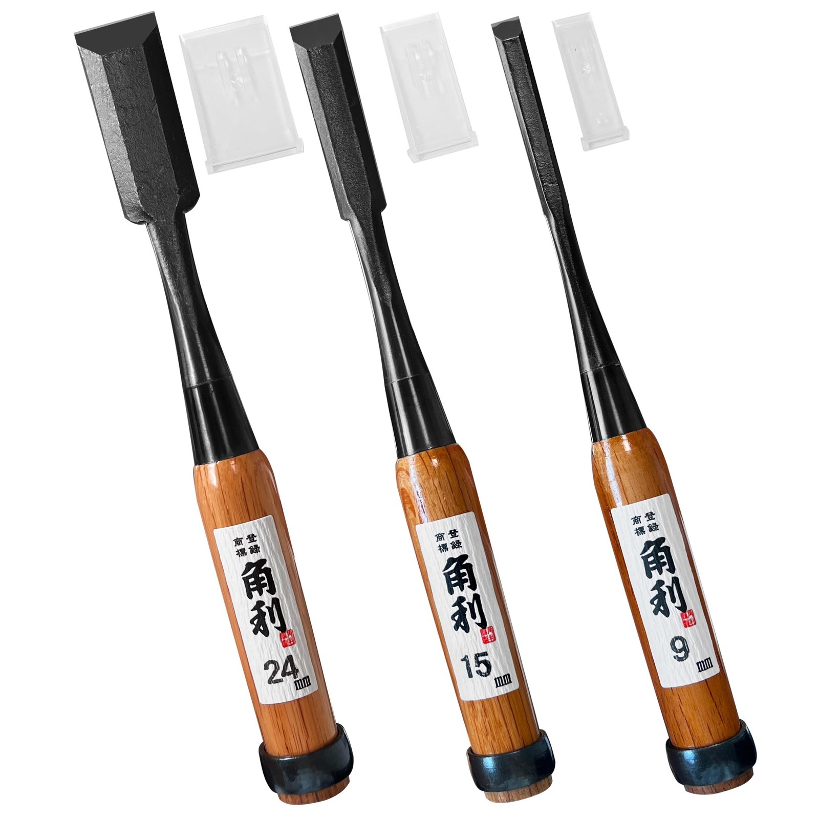 KAKURI Japanese Wood Chisel Set [Long Handle] 3 Piece for Woodworking, Made i...