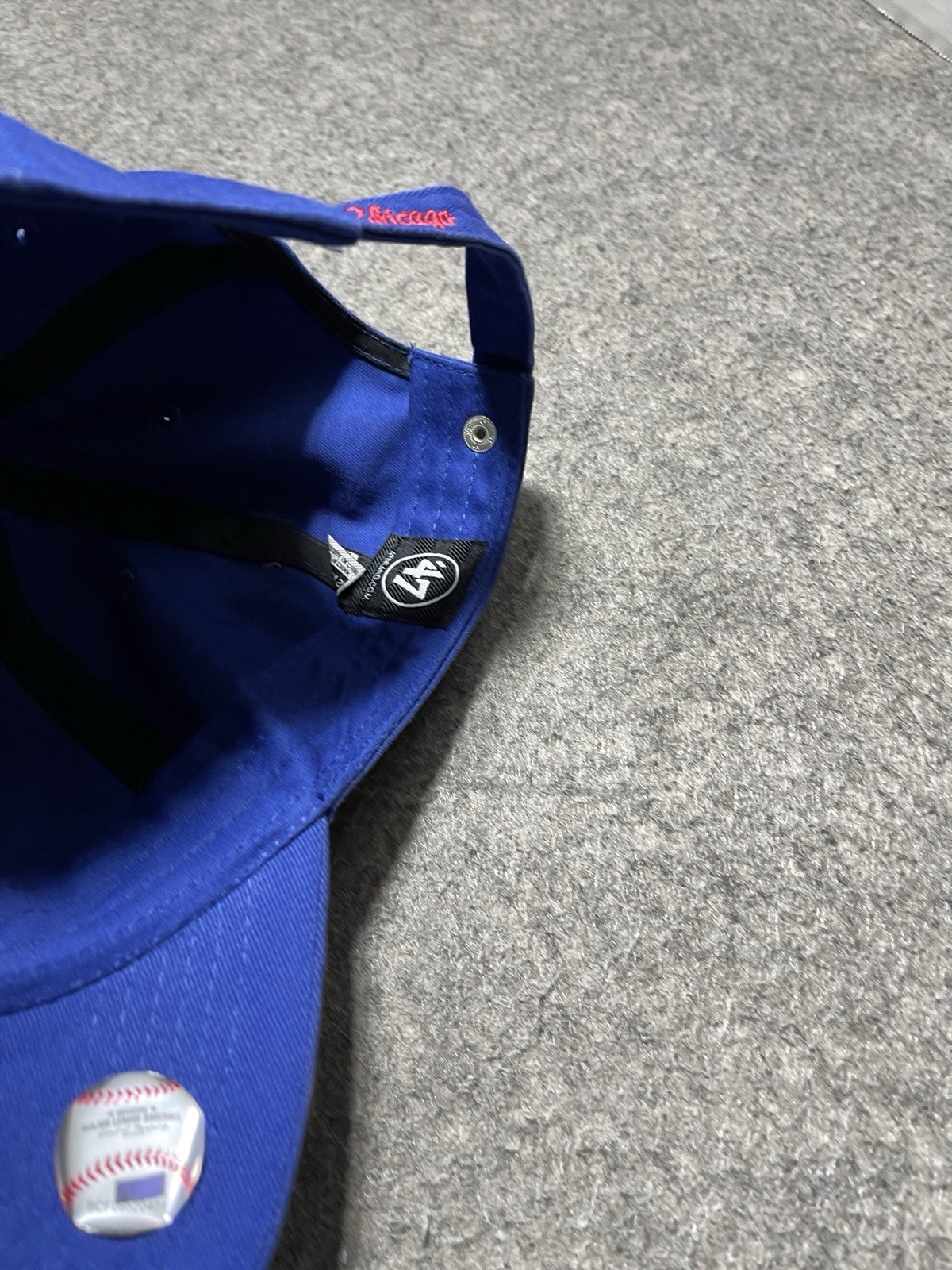 Women's NEW Blue BLING Bedazzled Chicago CUBS Baseball MLB Strapback Hat Cap