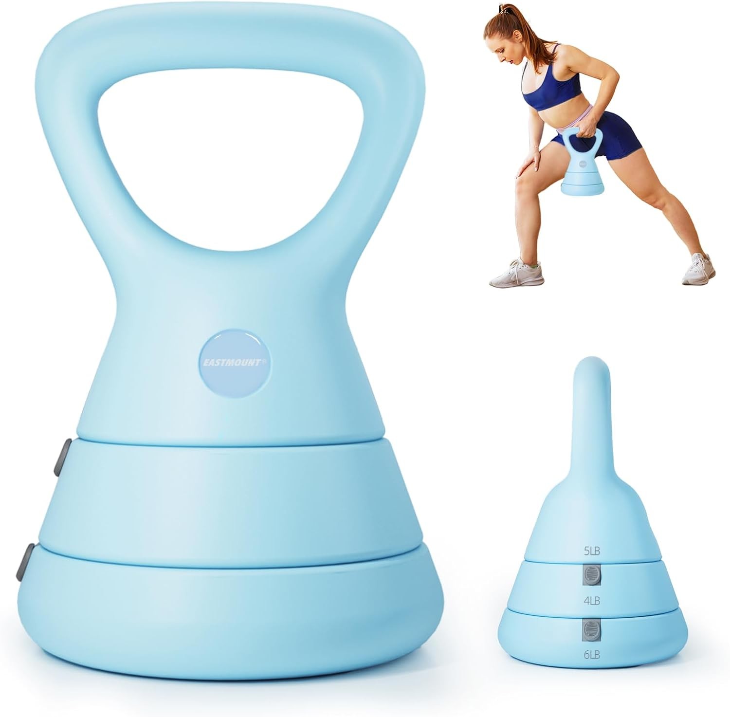 15LB Adjustable Kettlebell Set – 3-in-1 5/9/15 LB Compact Adjustable Weights