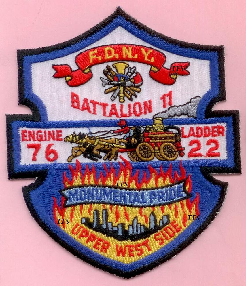 New York City Fire Dept Engine 76 Ladder 22 Patch Monumental Pride