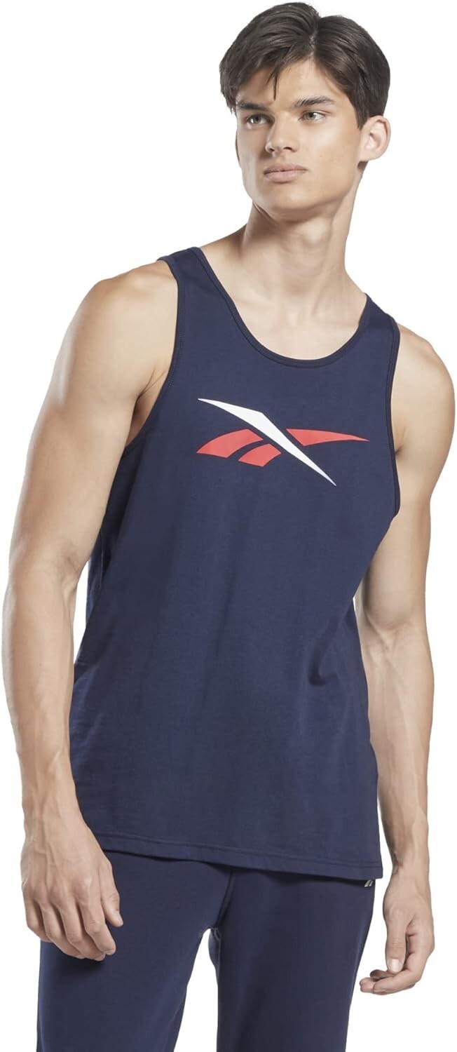 Reebok Men's Standard Graphic Series Tank Shirt, Vector Navy, XL