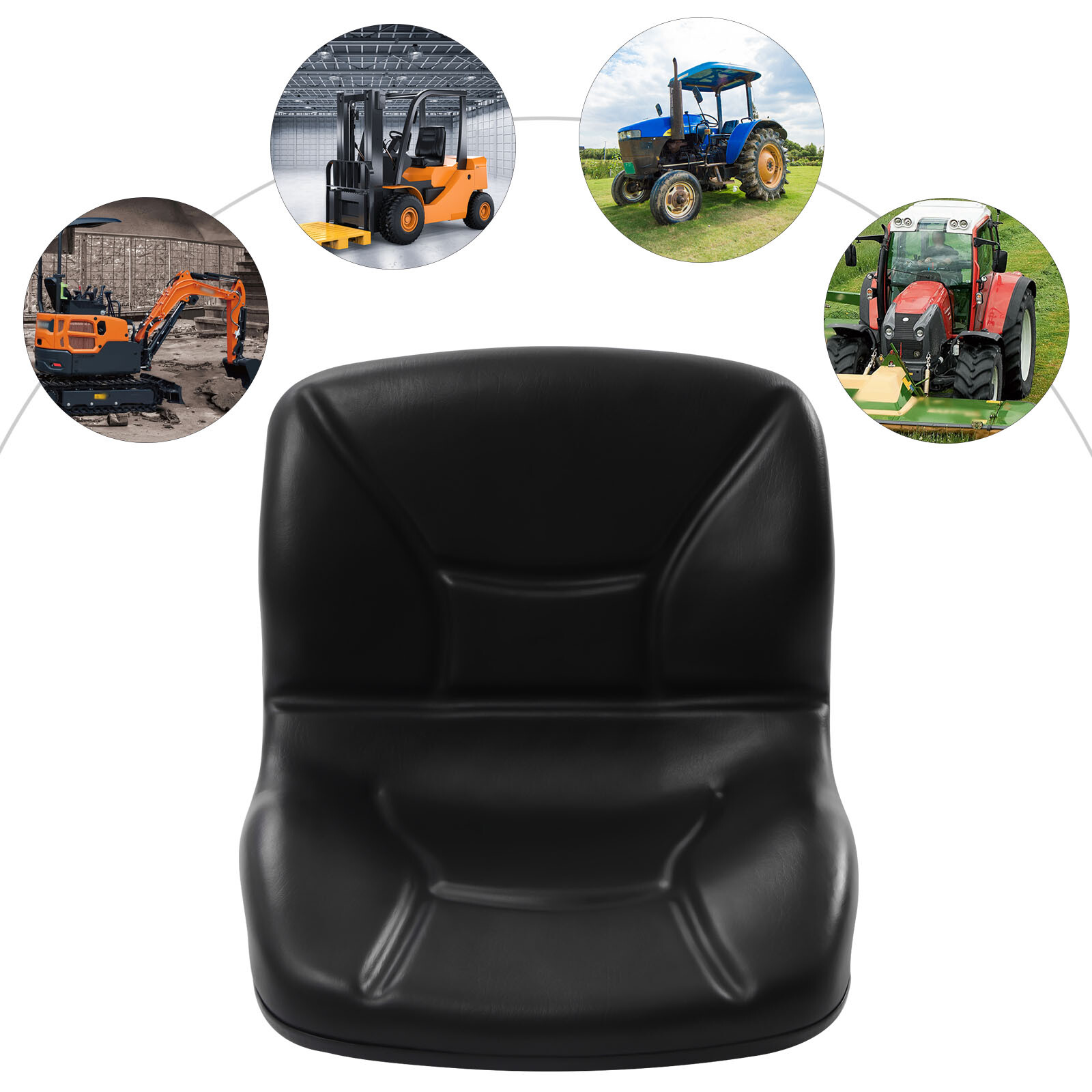 Black High Back Seat for John Deere 650 750 850 950 1050 Compact Tractor