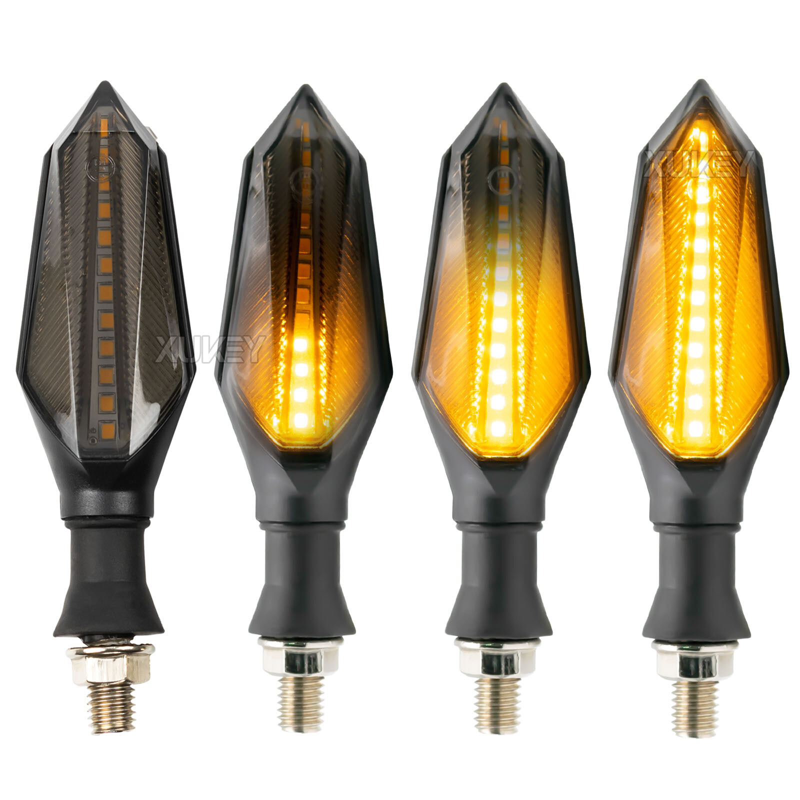 4x 10mm 12V Motorcycle Indicator Blinker Turn Signal Tail Light Amber White