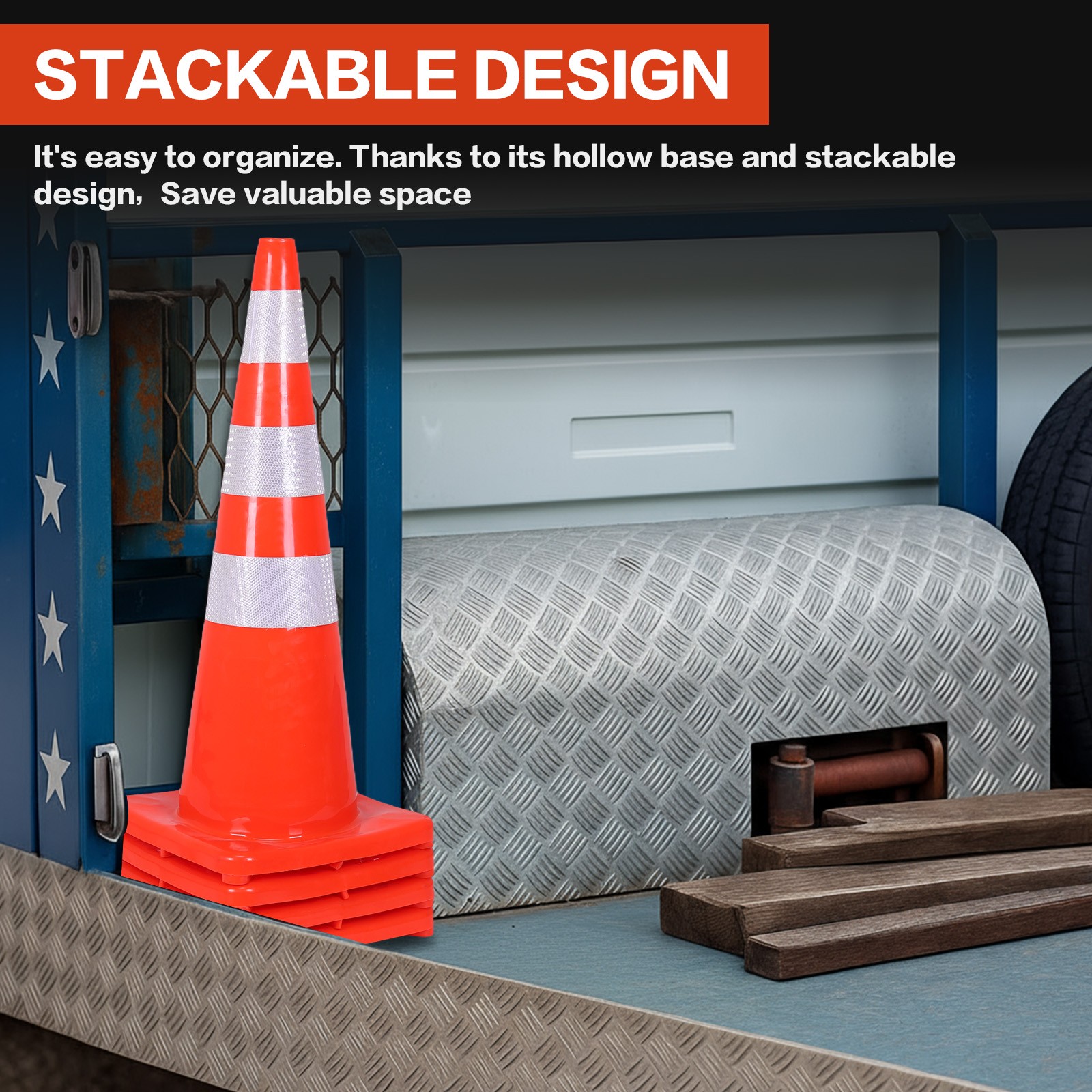 35 Inch 6 Pack Traffic Cones PVC Road Cones for Driving Training Parking Lots