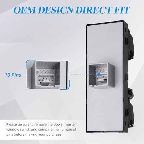 Power Window Master Control Switch Front Driver Side | Compatible with 2005