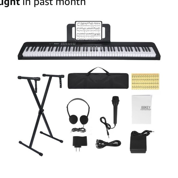 88-Key Semi-Weighted Digital Piano Keyboard w/ Stand Case Headphones USB-MIDI