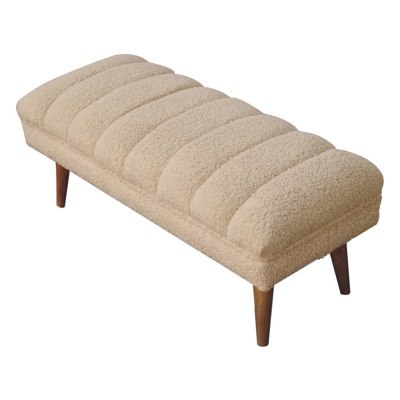 Upholstered Modern Bench with Curved Top