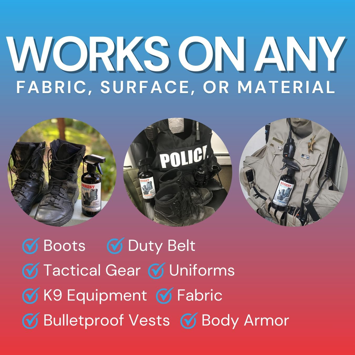 Military and Police Grade Odor Eliminating Spray for Body Armor, Tactical Gear.