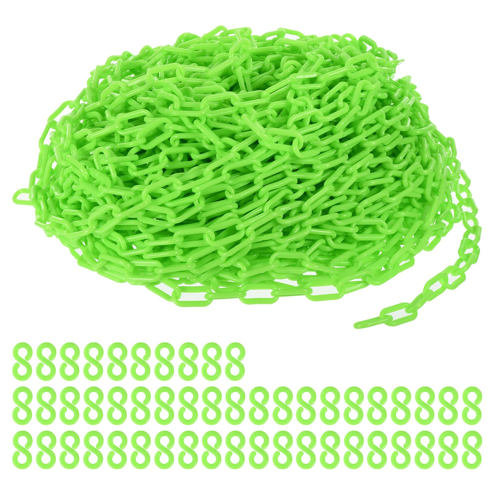 Plastic Chain Links 200 Foot Safety Chains Green Plastic Chains for Barriers