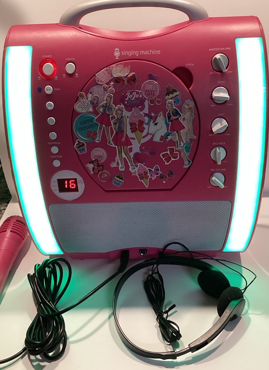 Singing Machine SML363P Karaoke CD Player with Microphone PINK WORKS 2018
