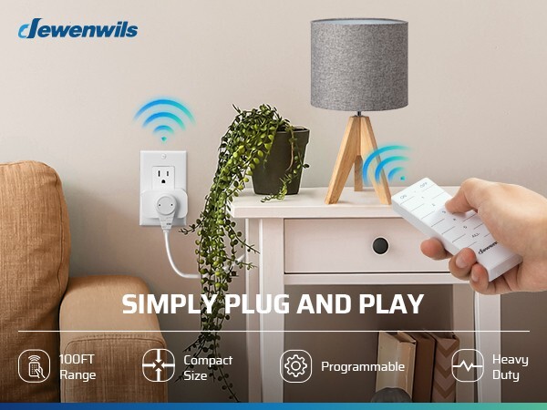 DEWENWILS Indoor Wireless Remote Control Outlet, Remote Light Switch 15A/1875W