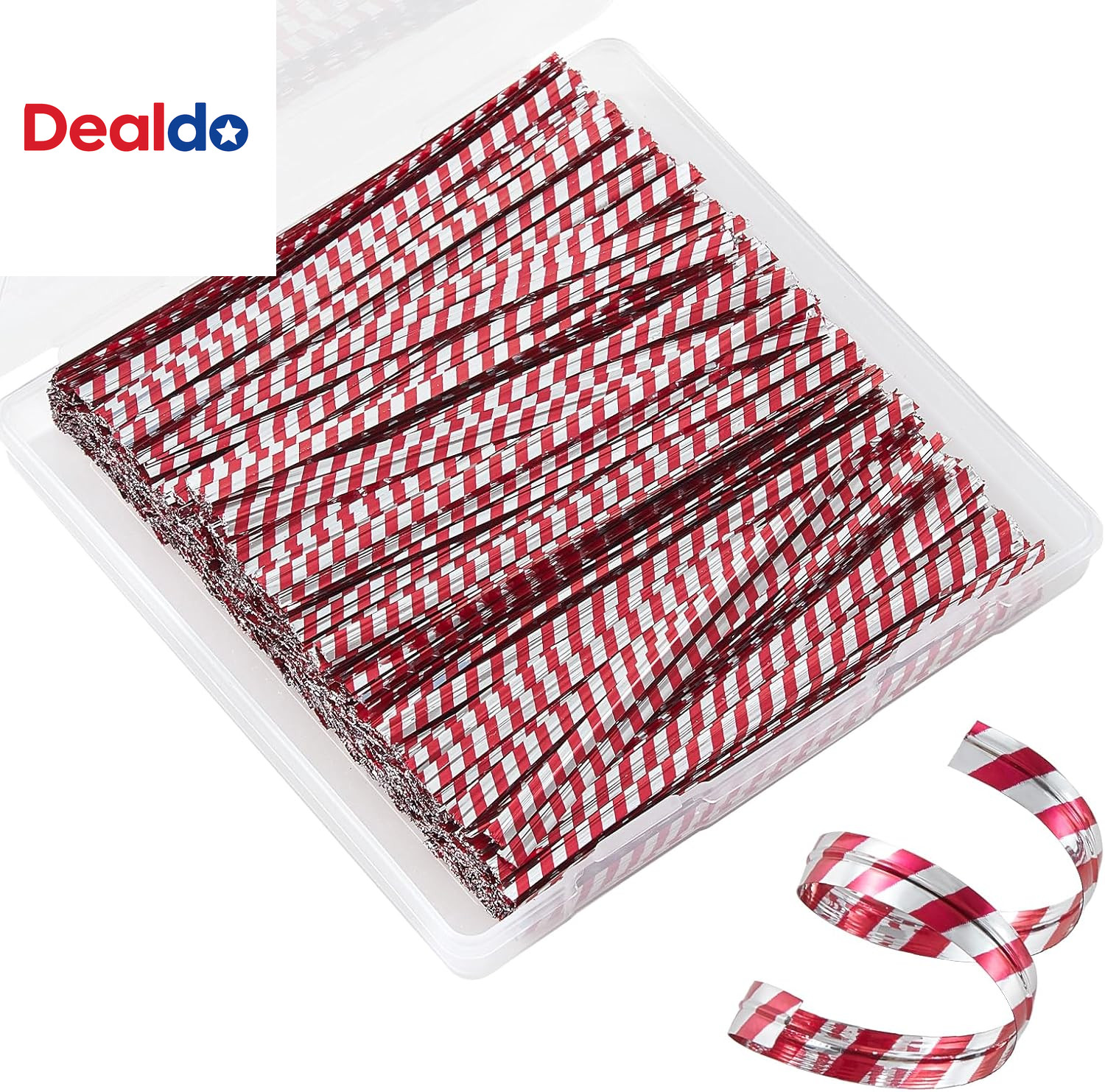 4-Inch Red Stripe Twist Ties 1000Pcs, Metallic Plastic Coated Wire Ties for Cand