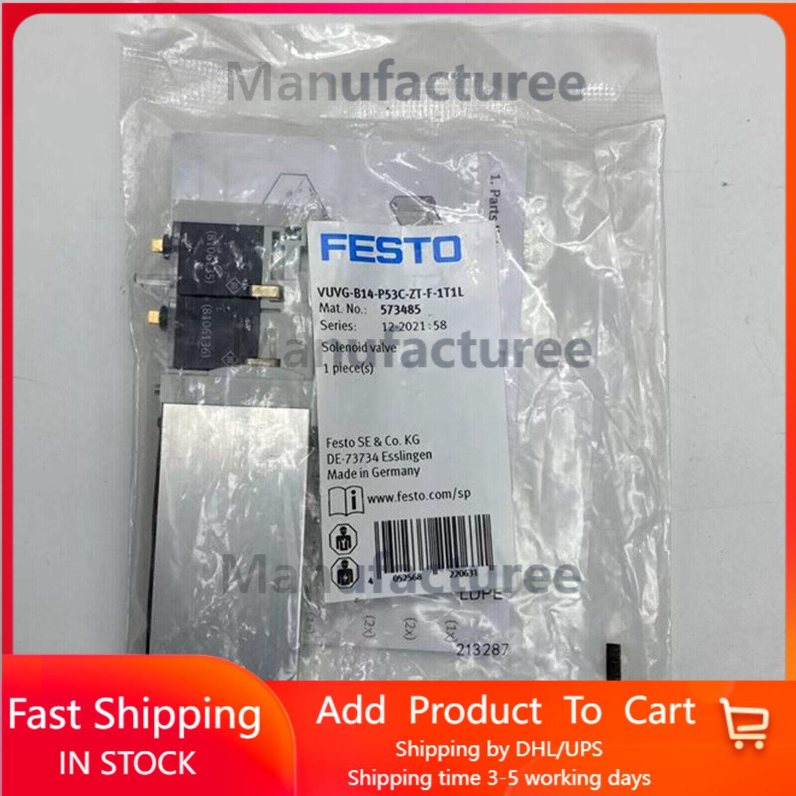 US FREE TAX New FESTO VUVG-B14-P53C-ZT-F-1T1L 573485 Solenoid Valve