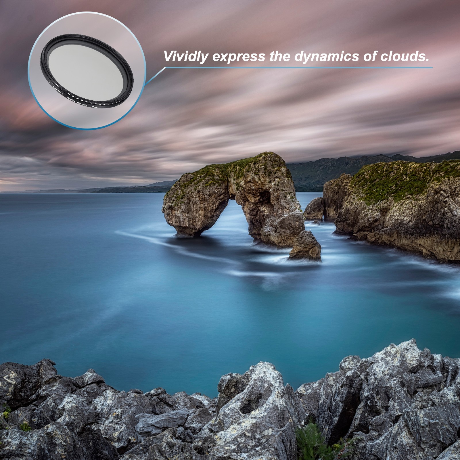 ND2-400 Lens Filter Variable Neutral Density Lens Filter 67mm 2 Pcs