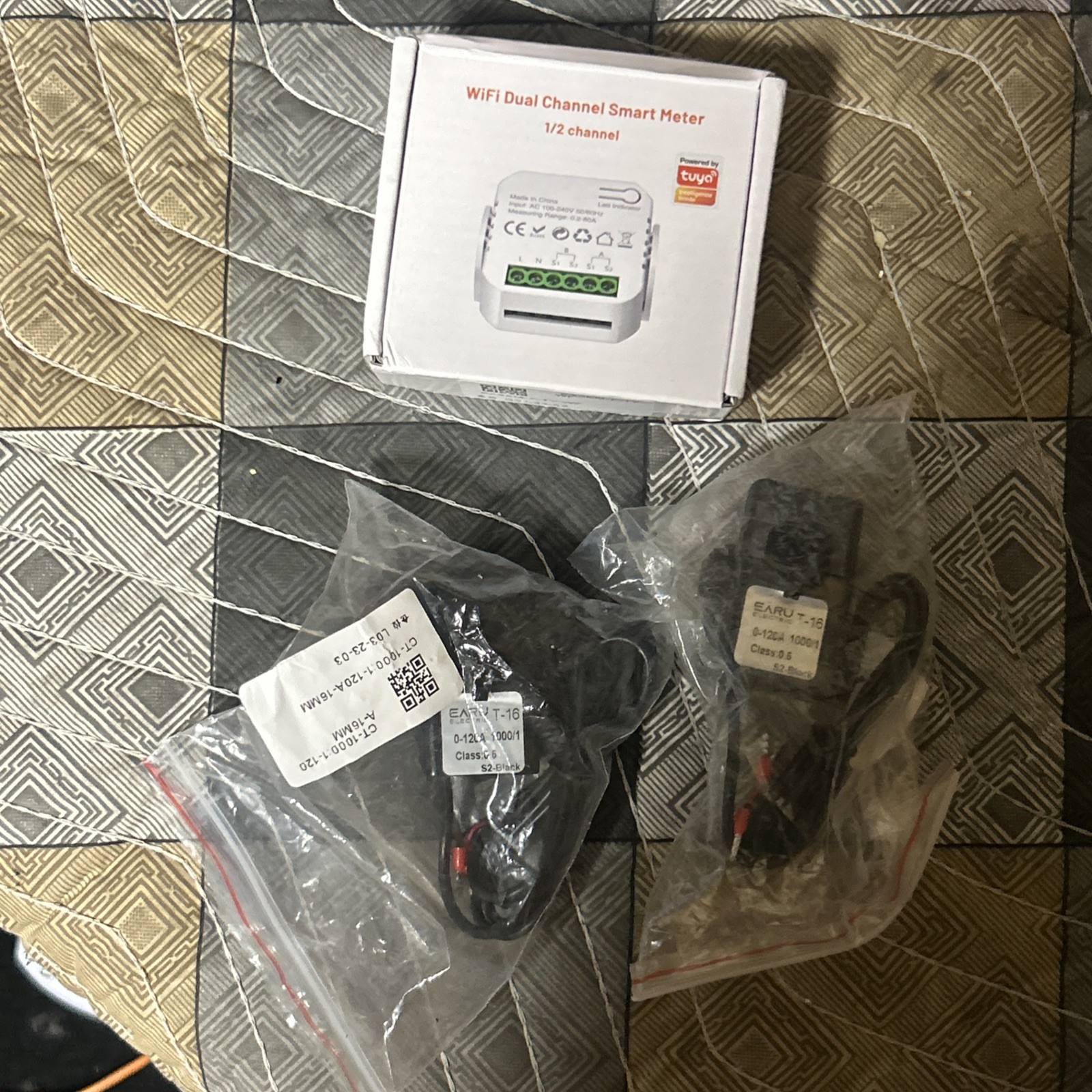 Tuya Smart Life WIFI Energy Meter 120A With 2 Clamp Ct App KWh New