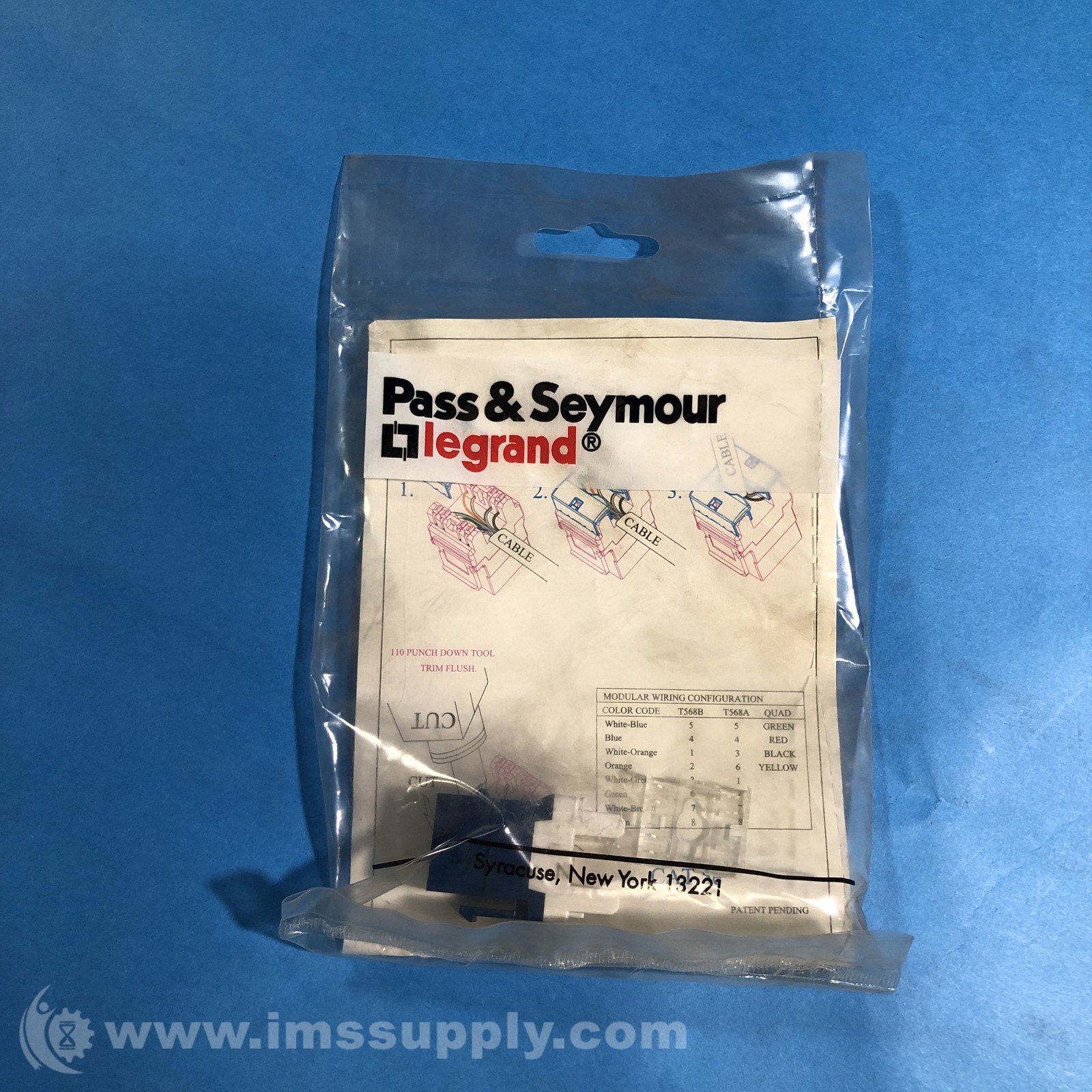 Pass & Seymour KS58AB-BL Blue Modular Jack FNFP