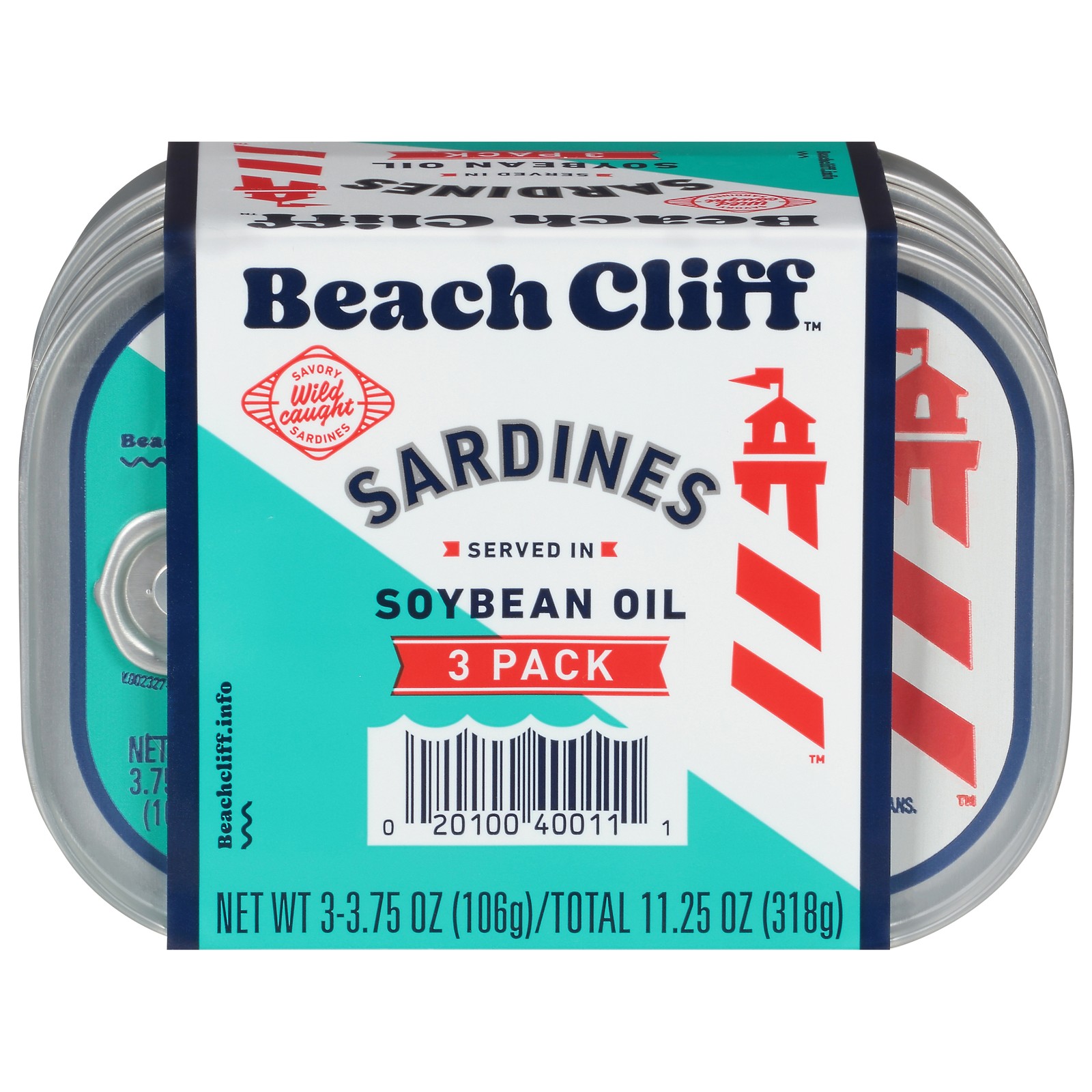 (2 Pack) Beach Cliff Sardines Soybean Oil 3.75oz Can