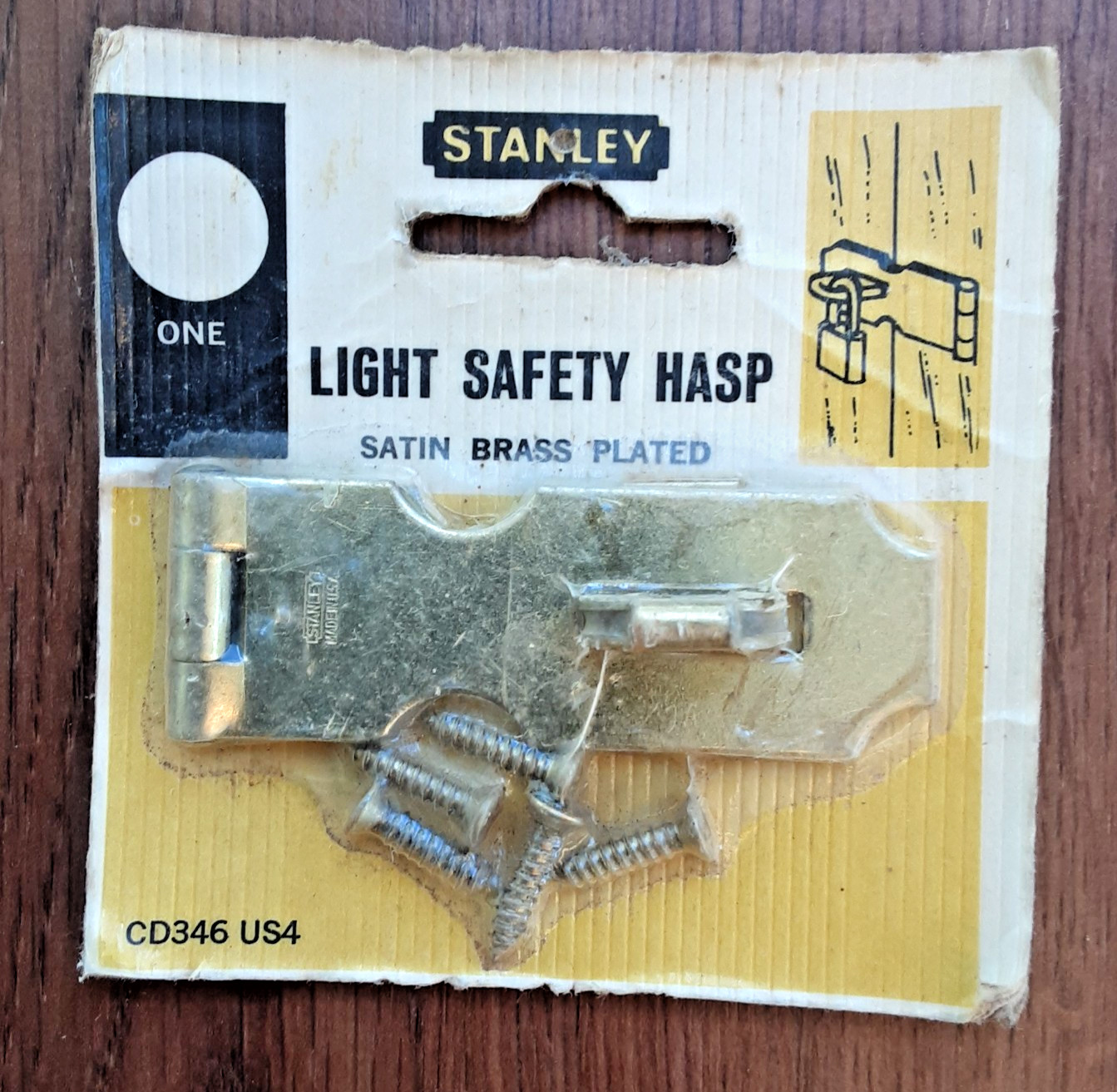Stanley Light Safety Hasp Satin Brass Finish CD346 US4 - New -