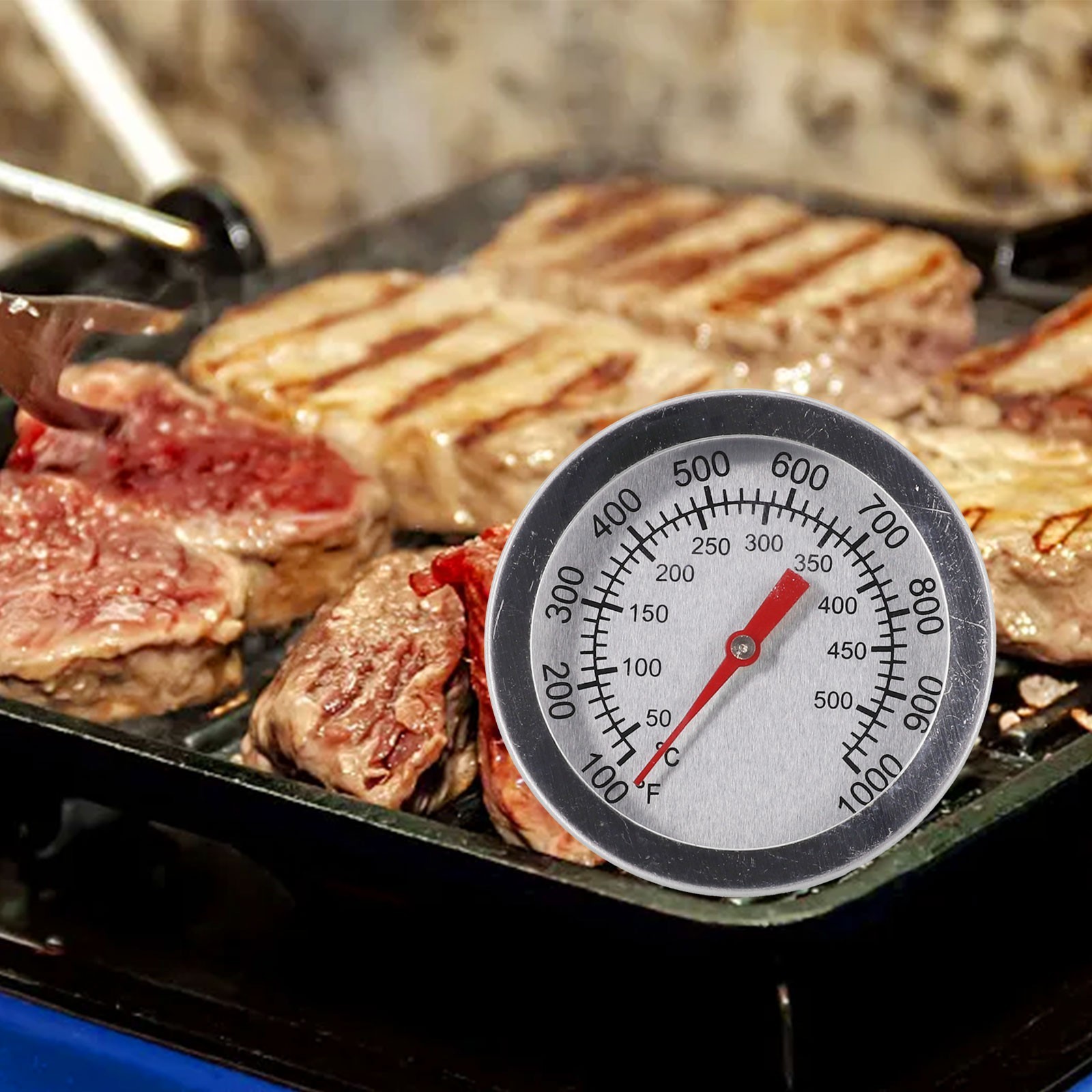 Practical Grill Thermometer 50~500?? Color: Silver Material: Stainless Steel