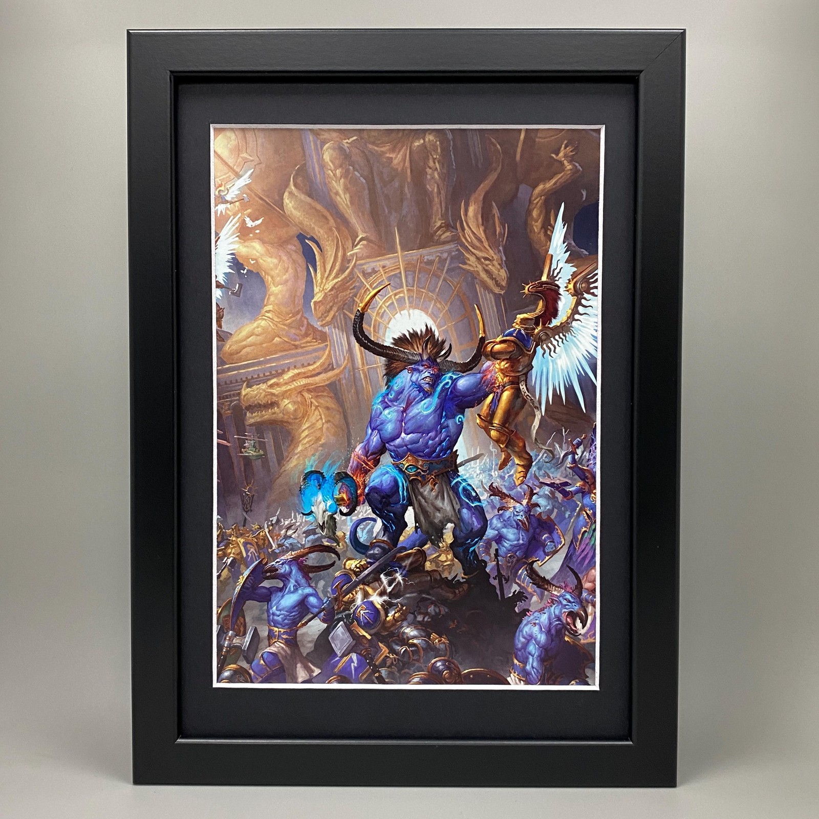 OGROID THAUMATURGE VS KNIGHT-VENATOR FRAMED ART WARHAMMER AGE OF SIGMAR AOS