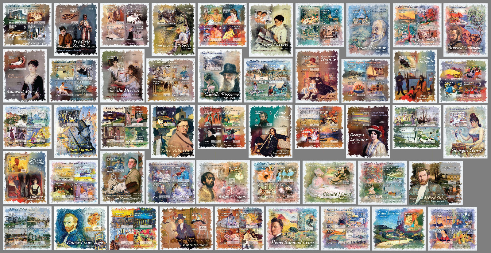 Impressionists painting Solomon Islands collection 48 s/s Mi. CV516€ MNH #CNA312