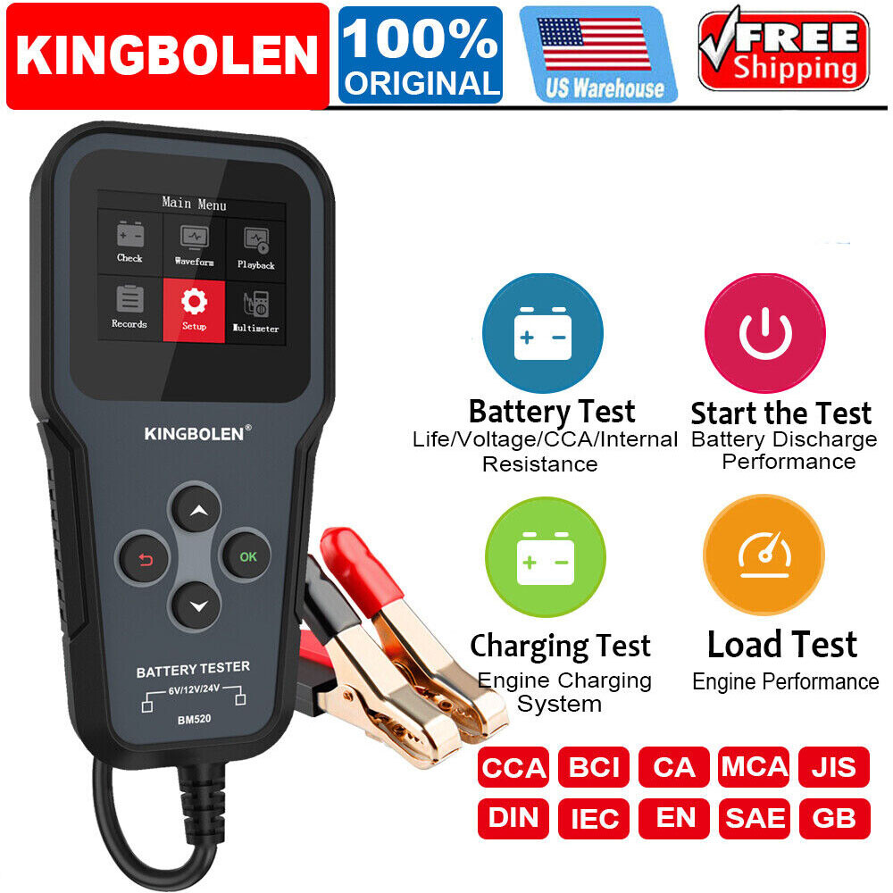 6V 12V 24V Auto Car Truck Battery Load Tester Cranking Charging System Analyzer