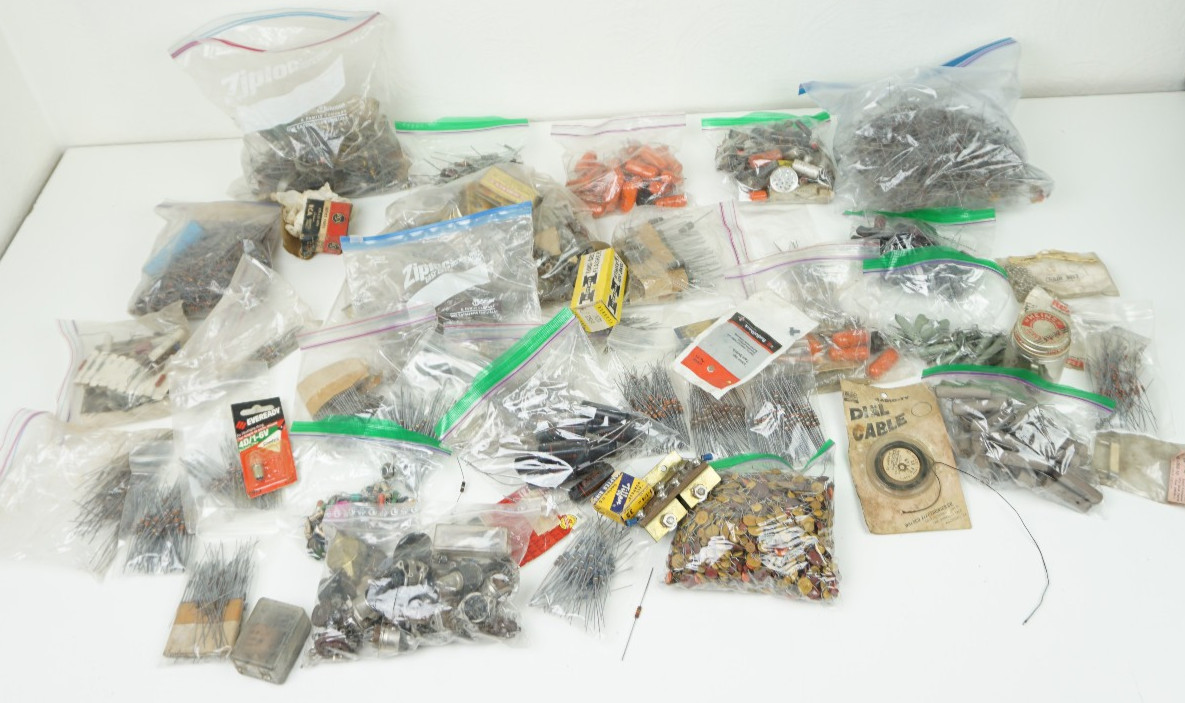Electronics Repair Parts Capacitors Resistors Screws Etc. Vintage TV Repair Lot