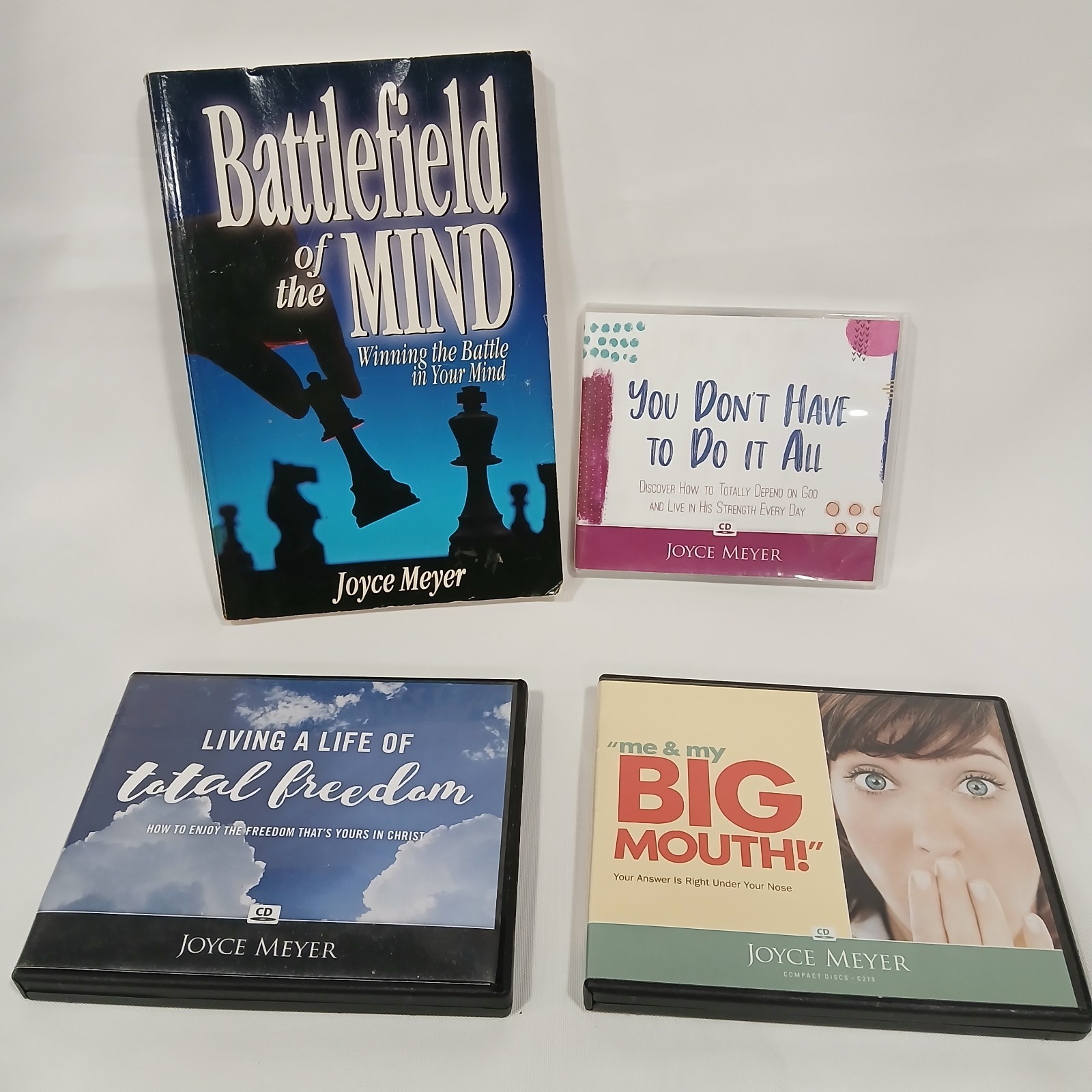 Joyce Meyer Lot Of 4 -3 Teaching CD Series & 1 Book Battlefield Of The Mind VGUC