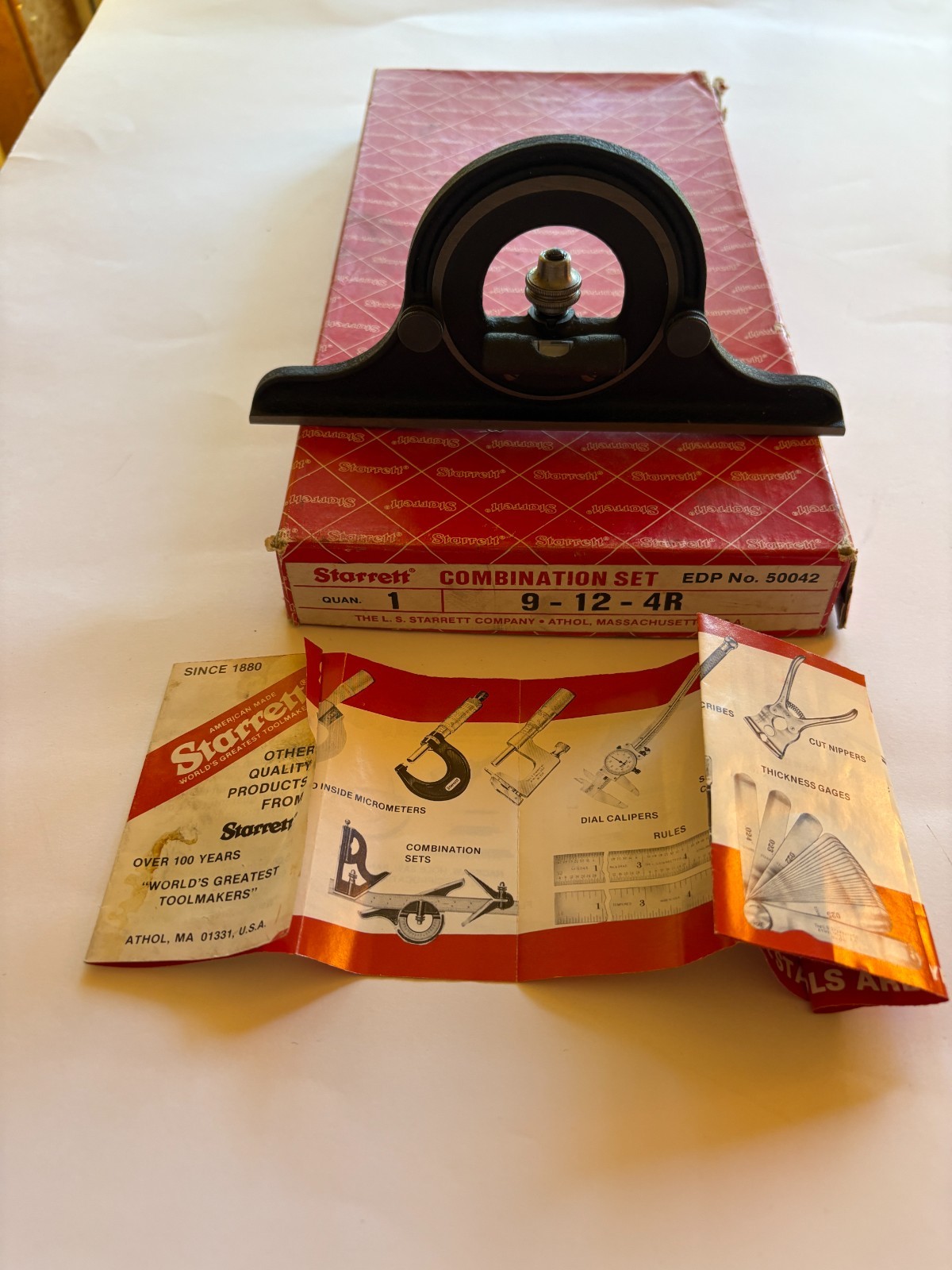 Starrett Combination Bevel Protractor Head Made Athol, MA USA in Box New OS