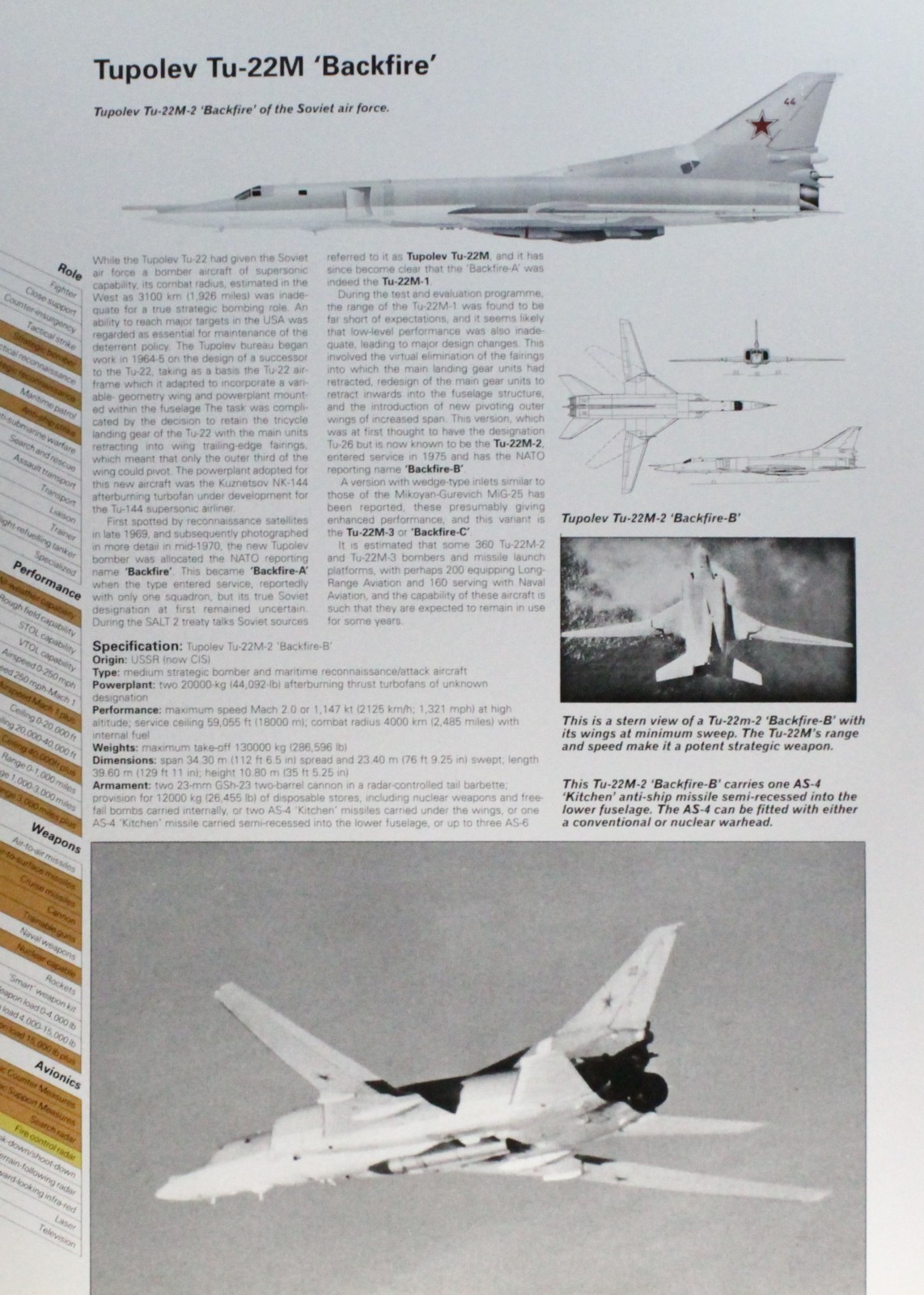 Tupolev Tu-22 Tu 22 Tu22 Backfire Picture Aircraft Vtg Spec Sheet Wall Art