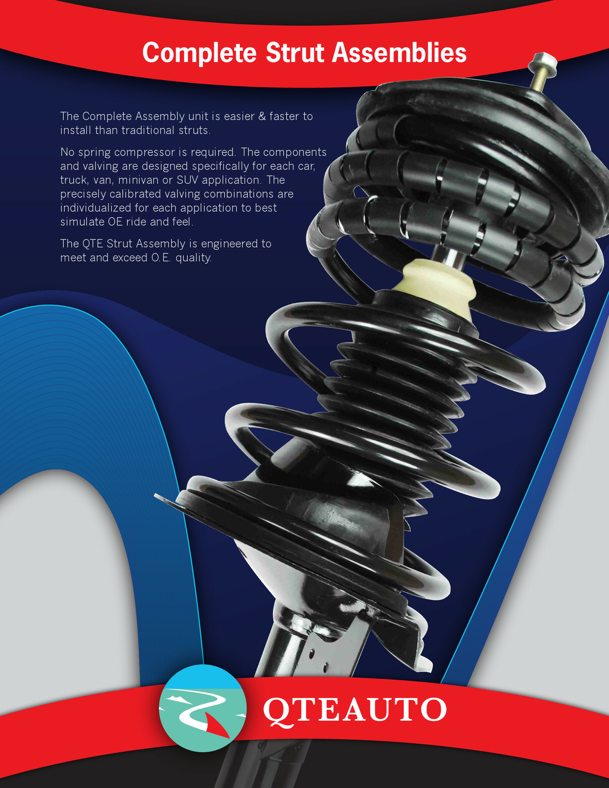 Front Quick Complete Strut-Coil Spring-Rear Shock To 2013-2016 Ford C-Max Hybrid