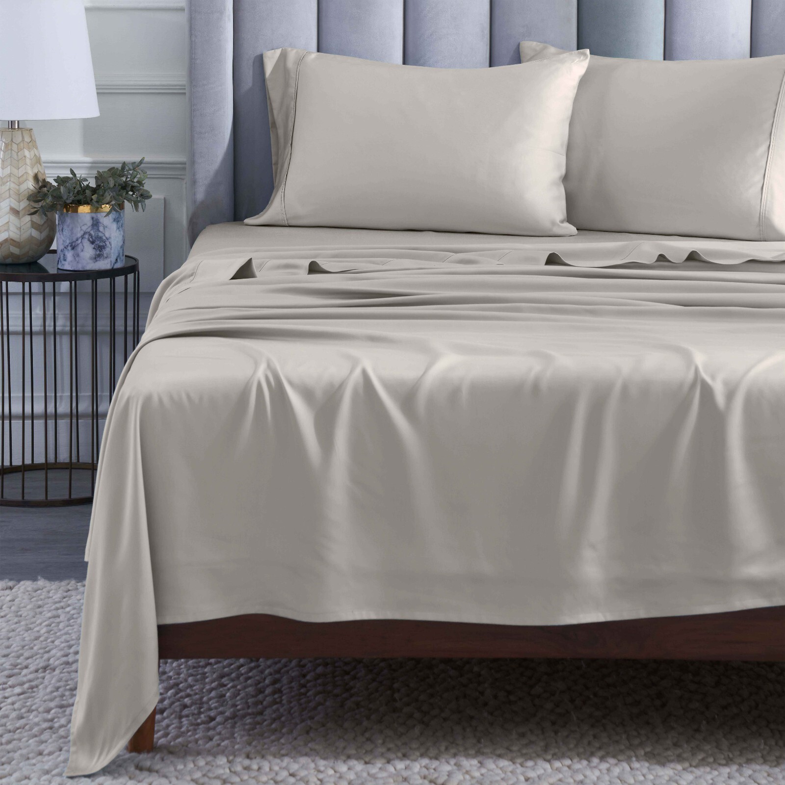 Modal From Beechwood 400 Thread Count Cooling Solid Deep Pocket Bed Sheet Set
