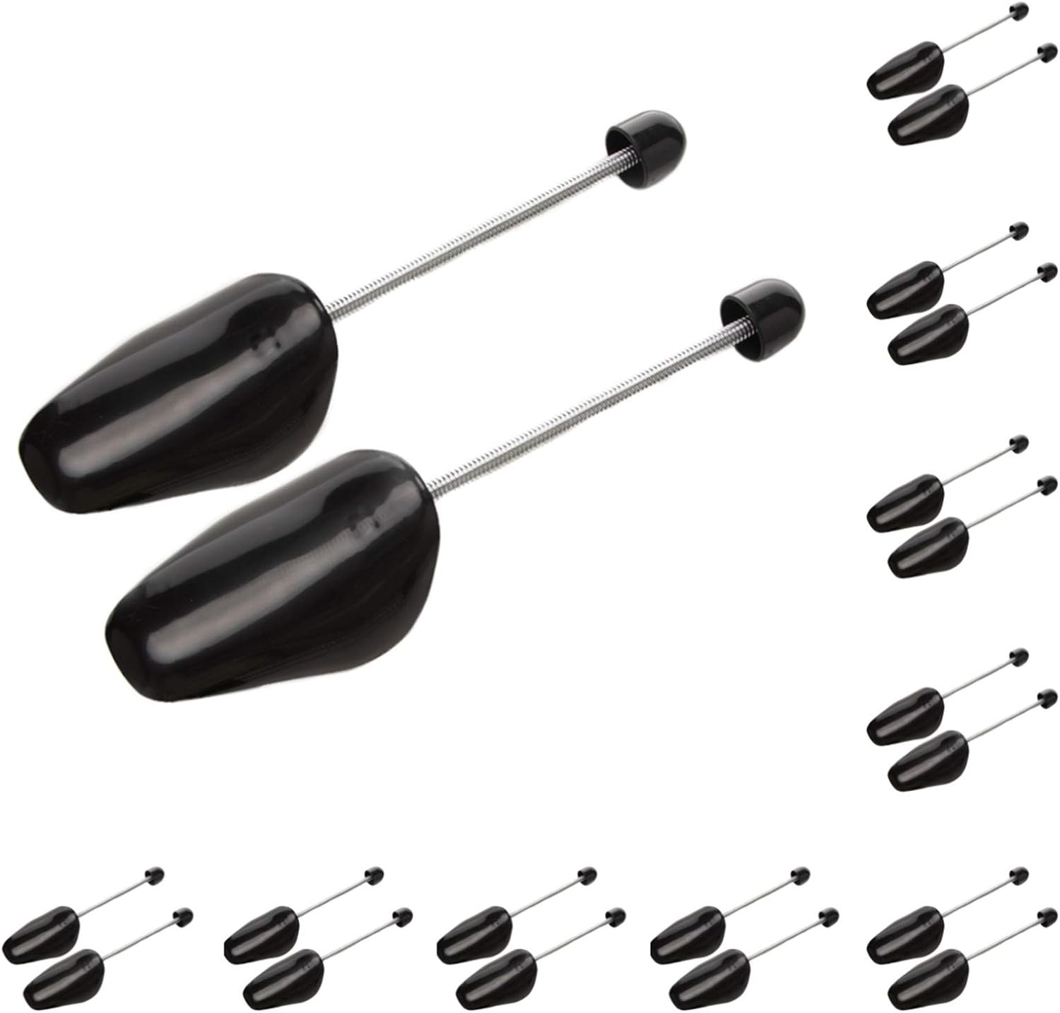 10 Pairs Plastic Shoe Tree Stretcher Shaper for Men (Black) Black