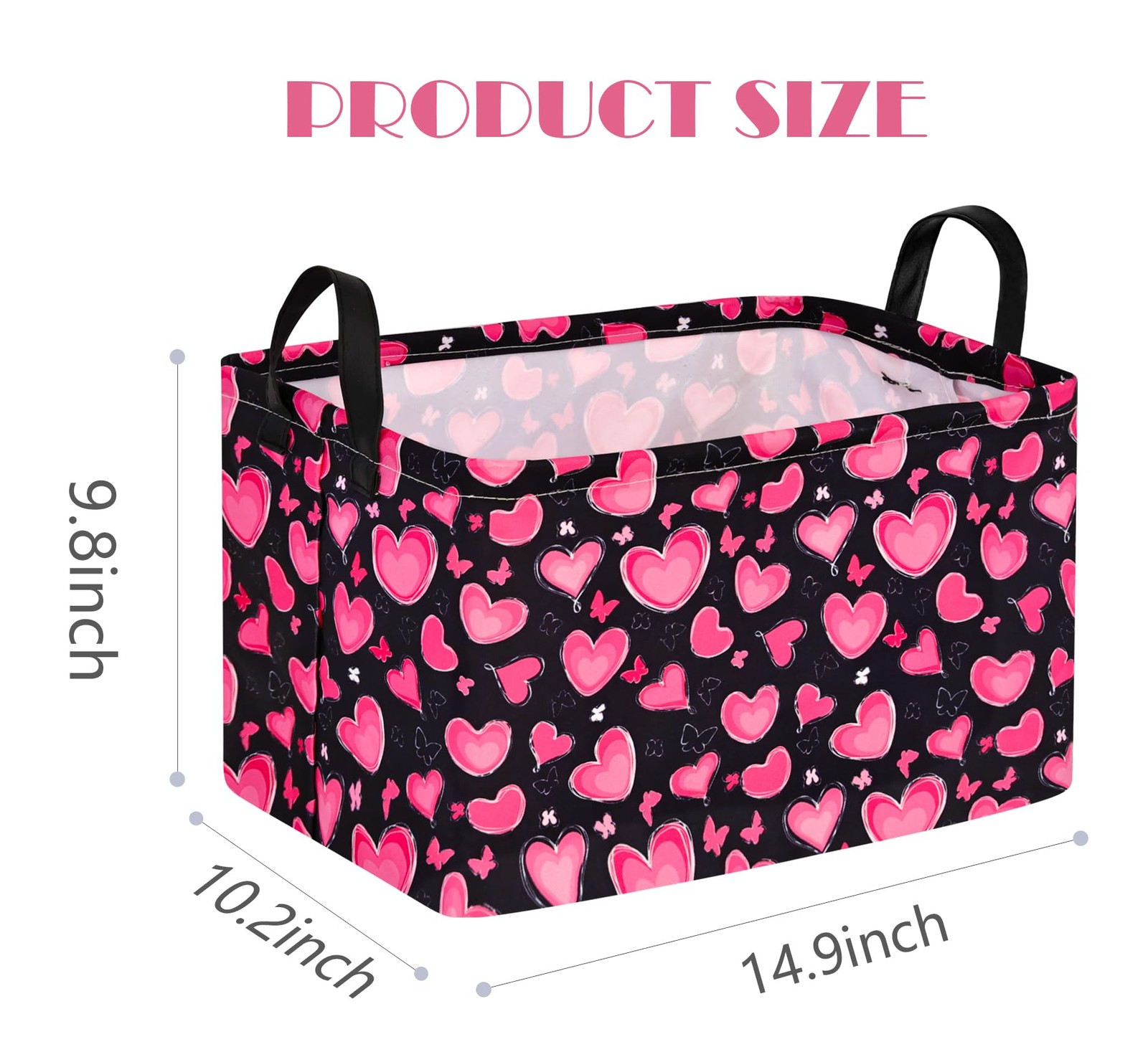 MAIZMZ Empty Gift Basket for Girls Heart Print Storage Cube for Women, Closet...