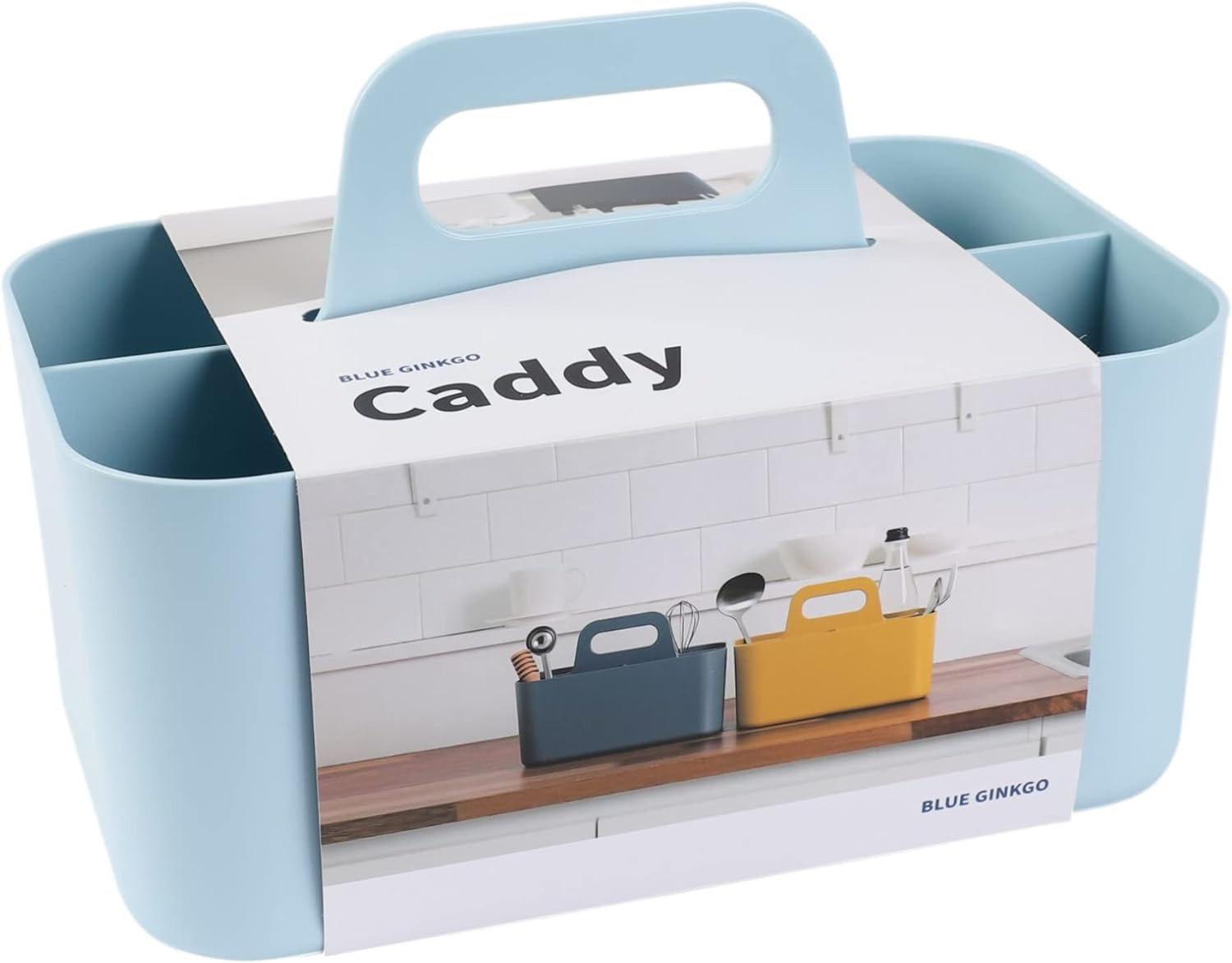 Stackable Organizer Caddy, Rectangle, Blue, Made in Korea | Portable. Adjustable