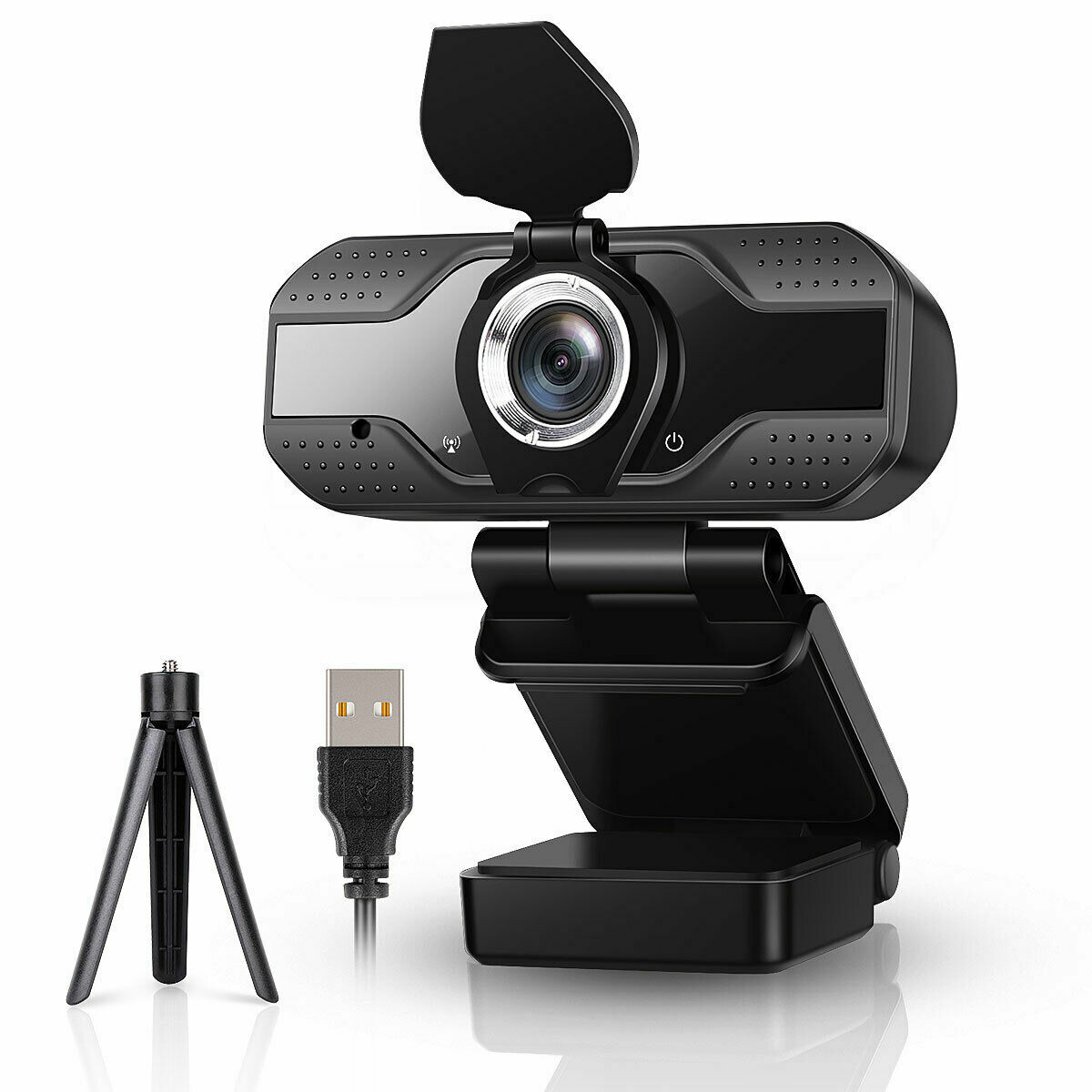 1080P Webcam With Privacy Cover Streaming Webcam w/. Microphone USB Tripod