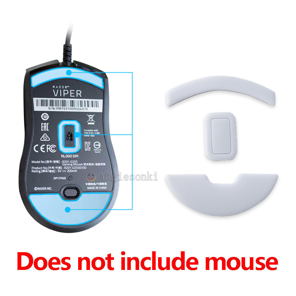 2sets skates replacement mouse sliding feet white For  Razer Viper Gaming Mouse