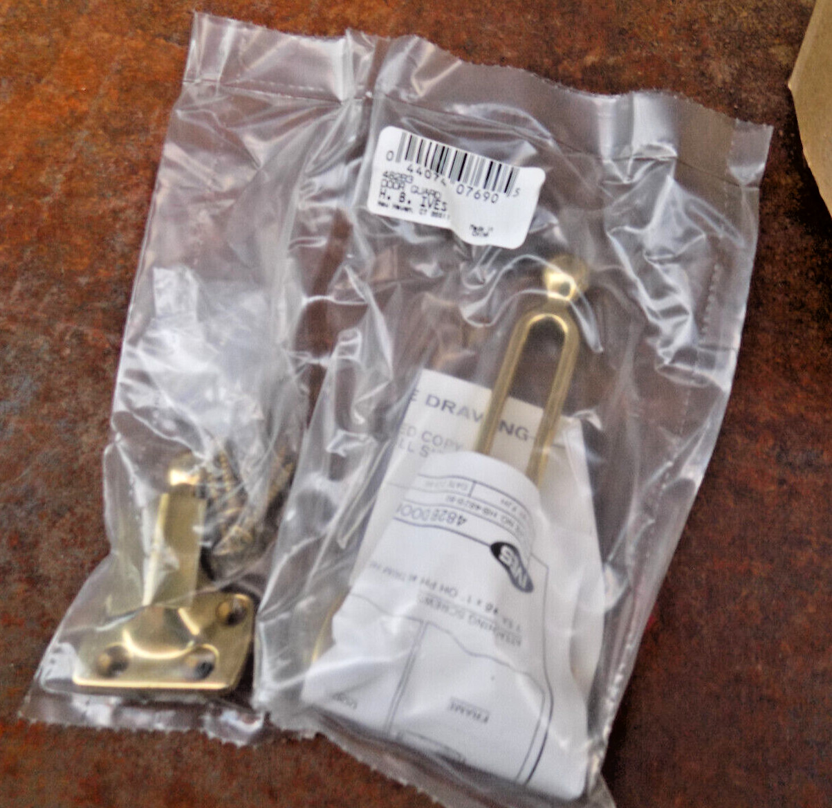 BOX of 5, IVES 482 B3 DOOR Guard, Bright Polished Brass nos SHIP FREE USA 103575