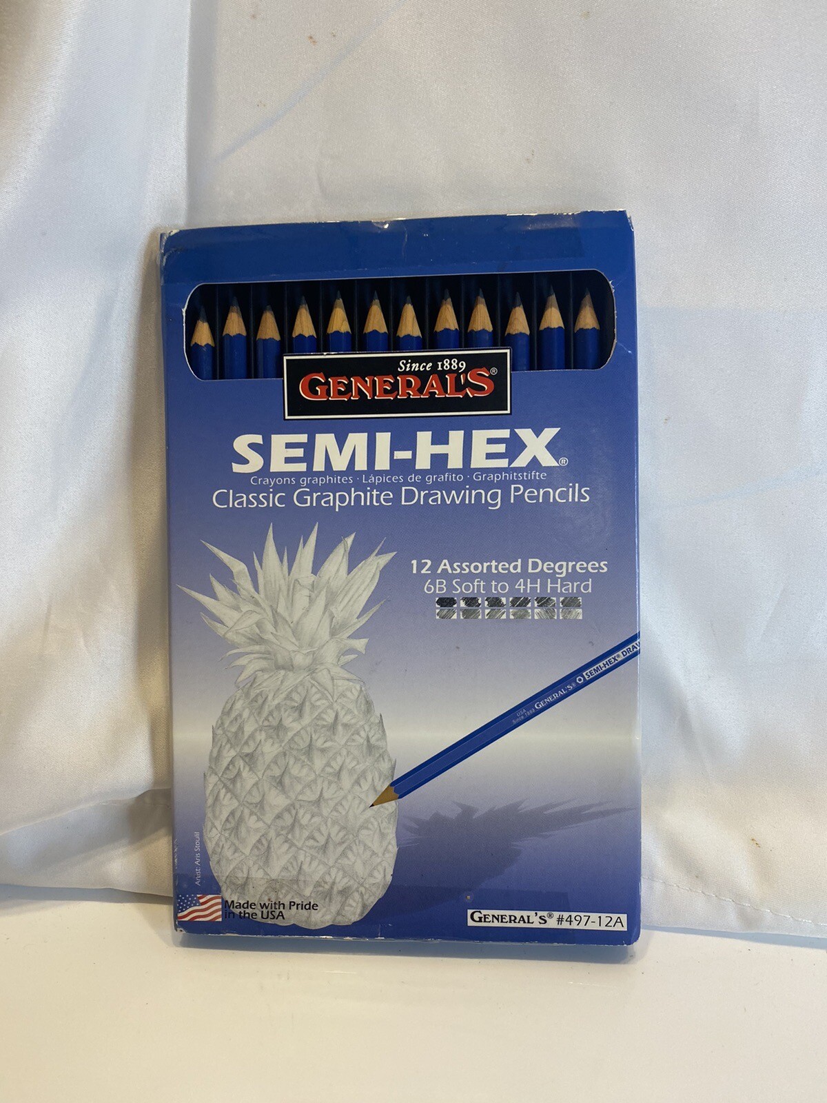 Semi-Hex Graphite Drawing Pencils 12/Pkg-