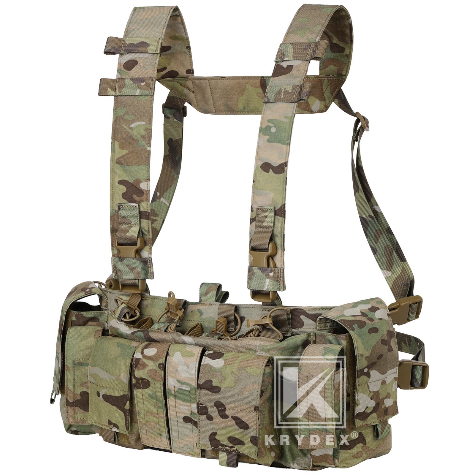 KRYDEX Tactical Chest Rig UW Gen IV Low Profile Mag Carrier H Harness MC Camo