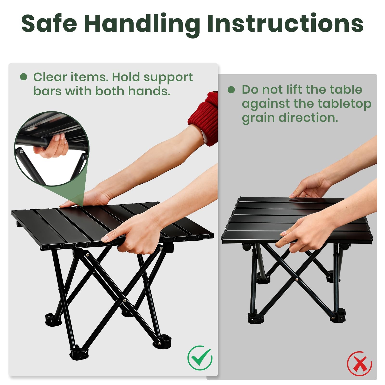 2 Pack Portable Camping Table Foldable, Ultralight Small Folding Beach Table ...
