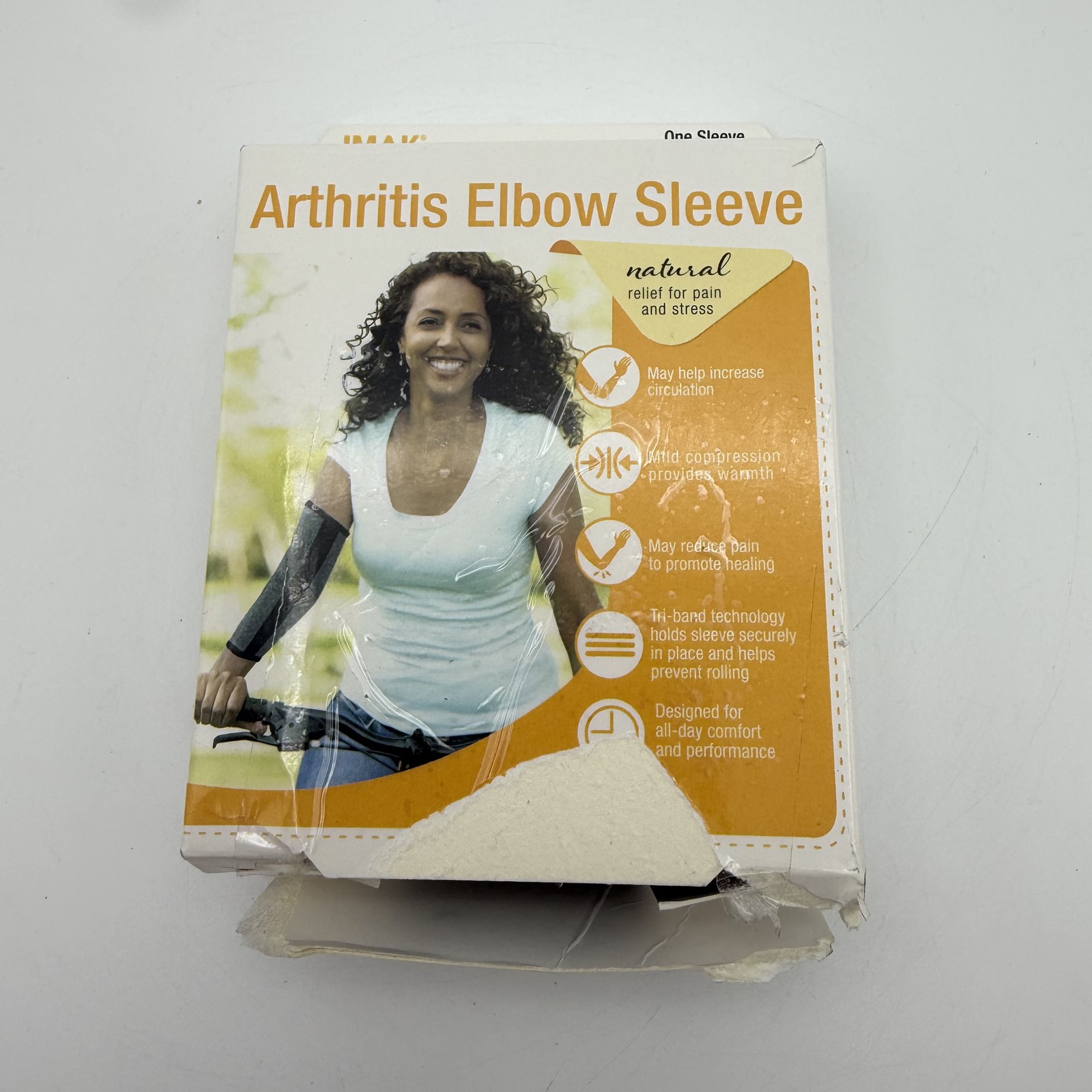 IMAK Arthritis Elbow Sleeve Small Compression Support Pain Relief Warmth - Open